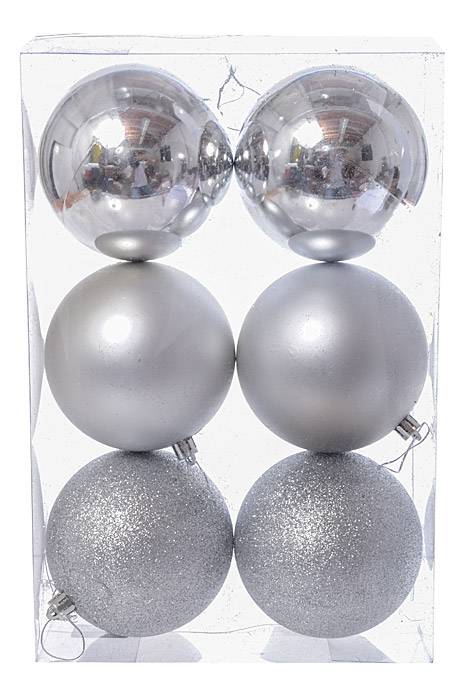 100Mm Matte/Snow/Glitter Ball Ornament Lavender Pkg/6