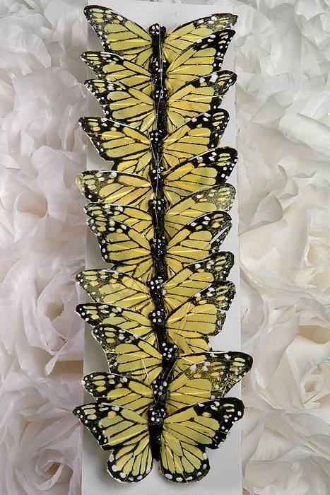 3 Butterfly Monarch Yellow Pkg/12