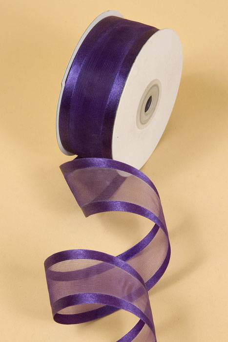 Lavender Satin Striped 1 Organza Ribbon