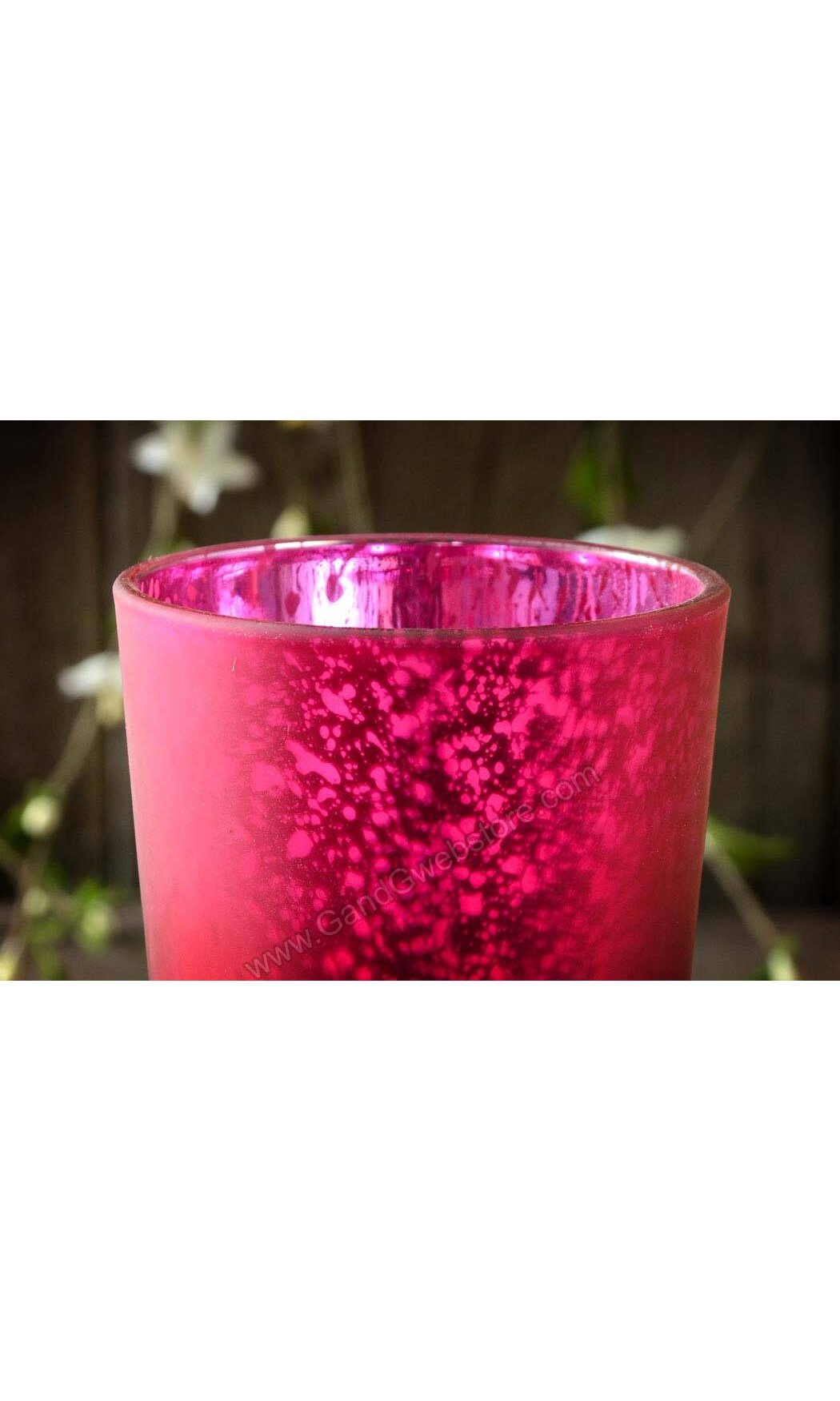 Hot Pink Glass Votive Candle Holder