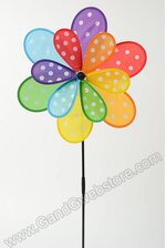 16" FABRIC DOUBLE DOTTED PIN-WHEEL MULTI-COLOR