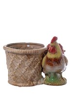 4.75" ROUND ROOSTER POTTERY MISC