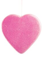 14" HANGING GLITTER SOLID HEART PINK