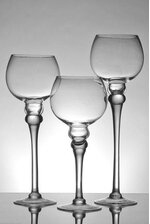 12"/14"/16" GLASS CANDLE HOLDER CLEAR SET/3