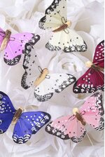 2" DECORATIVE FEATHER BUTTERFLY ASSORTED PKG/12