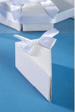 8" GLITTER FAVOR BOX CAKE WHITE PIECE/10