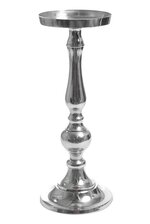 13" ALUMINUM CANDLE HOLDER SILVER