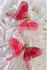 3" FEATHERED BUTTERFLIES RED PKG/12