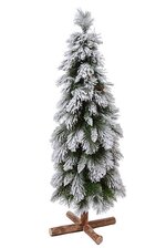 4FT LONG NEEDLE PINE TREE GREEN/SNOW