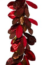 MAGNOLIA LEAVES GARLAND RED