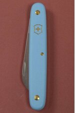 4" SWISS FLORAL STRAIGHT KNIFE LIGHT BLUE HANDLE