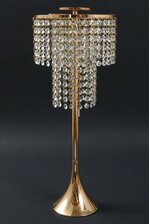 23.5" CRYSTAL DROP CANDLE HOLDER STAND GOLD