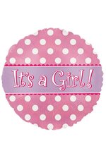 18" IT'S A GIRL DOTS DAZZLELOON PINK PKG/10