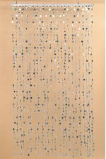 71" X 35.5" "BUBBLES" BEADED CURTAIN SILVER