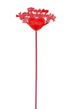 11" HAPPY VALENTINE'S DAY W/HEART STICK RED/WHITE PKG/12