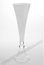 10" X 32" CLARINET GLASS VASE WHITE/CLEAR