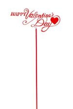 11" HAPPY VALENTINE'S DAY/ROSE STICK RED/WHITE PKG/12