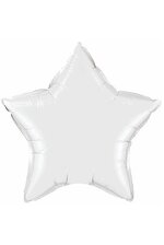 20" STAR FOIL BALLOON WHITE PKG/10