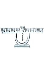 12.5" X 6.5" CRYSTAL 9-LITE CANDLE HOLDER CLEAR
