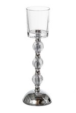11.5" GLASS CANDLE HOLDER CLEAR
