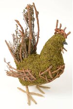 15" MOSS/TWIG ROOSTER GREEN/BROWN