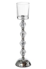 13.5" GLASS CANDLE HOLDER CLEAR