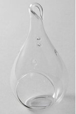 5.5" GLASS TEARDROP TERRARIUM W/HOOK CLEAR