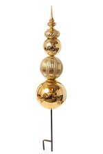 36" LARGE BALL STACK SHINY/GLITTER FINIAL STAKE GOLD