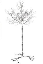 5' x 28" TREE CANDLEHOLDER SILVER