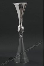 6" X 23.75" REVERSIBLE ZOE GLASS VASE CLEAR/MIRROR