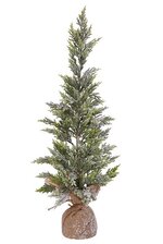 13" X 30" Pine Tree Burlap Snow/Green