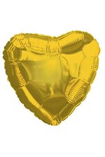 18" HEART FOIL BALLOON GOLD PKG/10