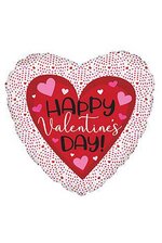 18" Happy Valentine's Day TINY HEARTS(PKG/10) WHITE/RED/PINK