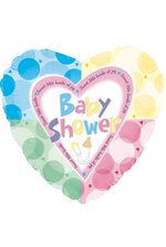 18" FOIL BABY SHOWER HEART BALLOON PKG/10