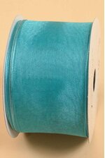 2.5" X 25YDS WIRED ENCORE RIBBON TURQUOISE