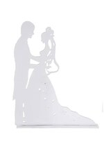 20.25" CARVED BRIDE AND GROOM WHITE