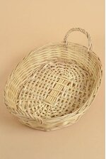 19" X 13.5" OVAL WICKER TRAY W/HANDLES NATURAL