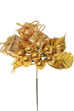 7" HOLLY PICK W/ BOXES/BERRY GOLD PKG/12