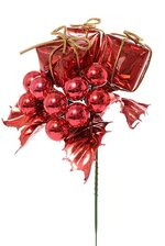 7" HOLLY PICK W/ BOXES/BERRY RED PKG/12