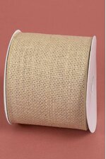 4" X 10YDS WIRED BURLAP RIBBON NATURAL