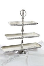 19.25" ALUMINUM 3-TIER FRUIT STAND SILVER