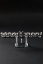 14" X 5.75" CRYSTAL 9-LITE CANDLE HOLDER CLEAR