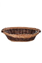 16.5X13X4 OVAL WILLOW & ROPE DARK BROWN