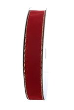 1.5" X 50YDS VALUE VELVET WIRED RIBBON HOLIDAY RED/GOLD