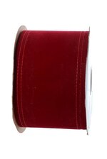 4" X 20YDS WIRED VELVET RIBBON HOLIDAY RED