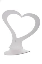 19.5"H CARVED WOODEN HEART DECO WHITE