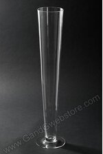 5" X 4.25" X 23.5" FLUTED GLASS VASE CLEAR