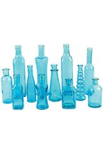 VINTAGE GLASS BOTTLE COLLECTION BLUE PKG/24