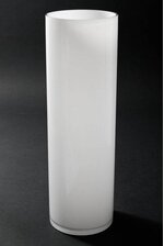 5" X 16" CYLINDER GLASS VASE WHITE
