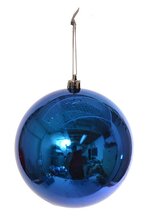 100mm Shiny Plastic Ball Royal Blue Pkg/6